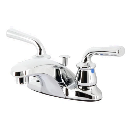 Kingston Brass FB621RXL Restoration 4-Inch Centerset Bathroom Faucet with Pop-Up Drain, Polished Chrome, 4-3/8