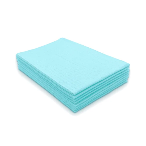 TIDI 917463 Choice Dental Bib, Blue, 3 Layers, 13” W x 18” L (Pack of 500) ― Disposable Dental Bibs ― Embossed ― 2-Ply Tissue ― Poly Back To Help Prevent Leak-Through ― Nail Towels ― Tattoo Bibs