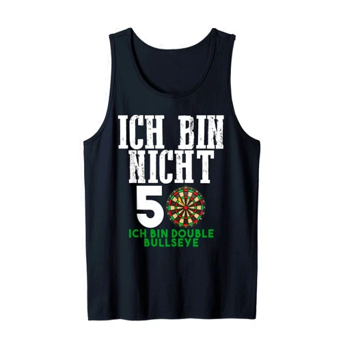 50. Geburtstag Geschenk lustiges New Designs 50. Geburtstag Geschenk lustiges Dart Spruch Double Bullseye Tank Top