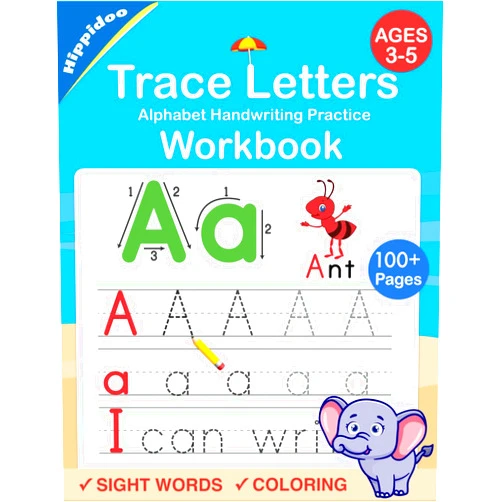 Sujatha Lalgudi,Hippidoo Trace Letters: Alphabet Handwriting Practice workbook for kids: Preschool writing Workbook with Sight words for Pre K, Kindergarten and Kids Ages 3-5. ABC print handwriting book
