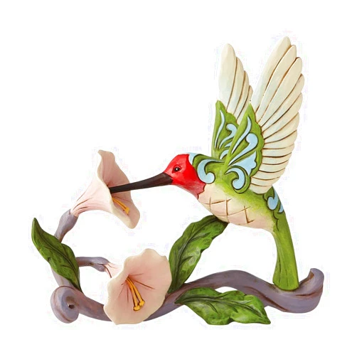 Enesco Jim Shore Heartwood Creek Hummingbird with Flower Figurine, 5.375 Inch, Multicolor