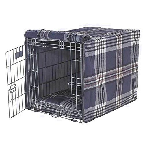 Bowsers Luxury Crate Cover, Medium, Greystone Tartan