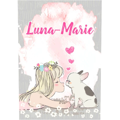 Rabea Ivana Ger Publishing Luna-Marie: Notizbuch A5 | Personalisierter vorname Luna-Marie | Geburtstagsgeschenk für Frau Mutter Tochter Schwester | Nettes Mädchen mit Bulldogge ... A5 (14,8 x 21 cm) (German Edition)