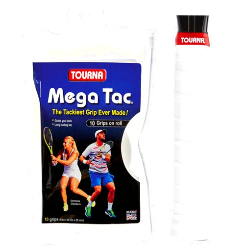 Tourna Mega Tac Extra Tacky Overgrip, 10-Pack