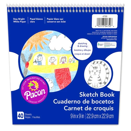 Prang Pacon Corporation Pac4750 White Drawing Ppr Spiral 9X9