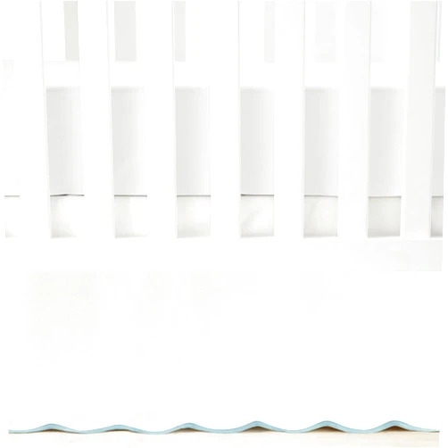 Lush Decor - Crib Skirt, Soft Cotton, Ideal for Classic Nursery Decor, Coastal Chic Desigb with Scalloped Edge (Blue, 25