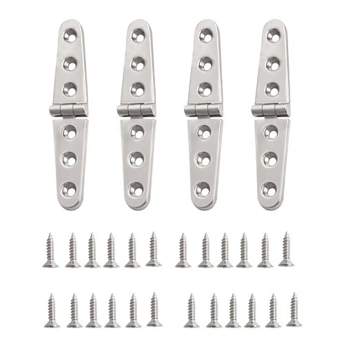 Riyhch Marine Boat Hinges 316 Stainless Steel, Boat Hinge Marine Grade Hinge Heavy Duty, Strap Hatch Casting Butt Hinge, for Boat Cabinet Furniture Hardware, 6 inch x 1 inch 4 Pack