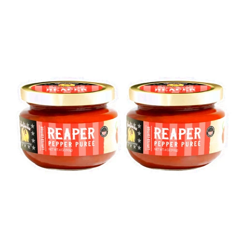 Louisiana Pepper Exchange Reaper Pepper Puree Sauce Salsa, Hot, Spicy, Chili Seasoning, Plant-Based, Gluten-Free, Replaces Reaper Pepper Powder, Limited Edition, 4 oz