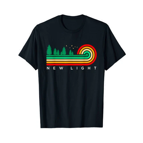 New Light, NC Travel Souvenir Evergreen Vintage Stripes New Light, North Carolina T-Shirt