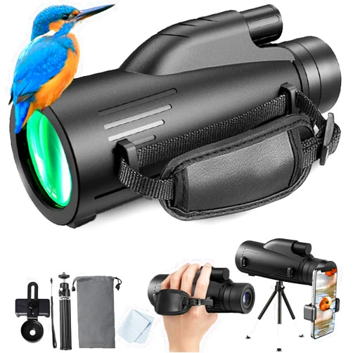 Dokeal 80X100 HD Monocular Telescope, Monoculars for Adults High Powered with Smartphone Holder & Tripod, BAK-4 Prism and Compact Monocular for Bird Watching, Hiking, Camping, Travel