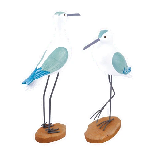 FOMIYES Wooden Seagull Figurine Statue Vintage Sea Bird Sculpture Nautical Seagull Decorations Ornaments for Mediterranean Coastal Beach Room Garden Home Art Supplies 2 PCS (Green)