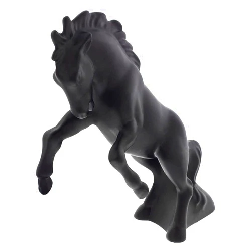 United Pacific 72048 Matte Black Die-Cast Fighting Stallion Hood Ornament
