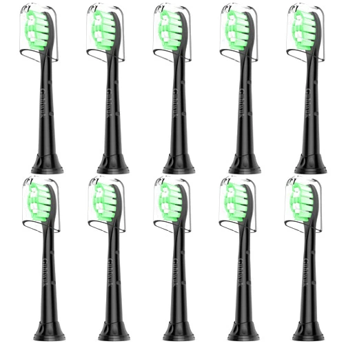Guhiwuk Designed for Sonicare Replacement Heads, Electric Toothbrush Replacement Brush Heads Compatible with Philips Sonicare, 10 Pack, Black