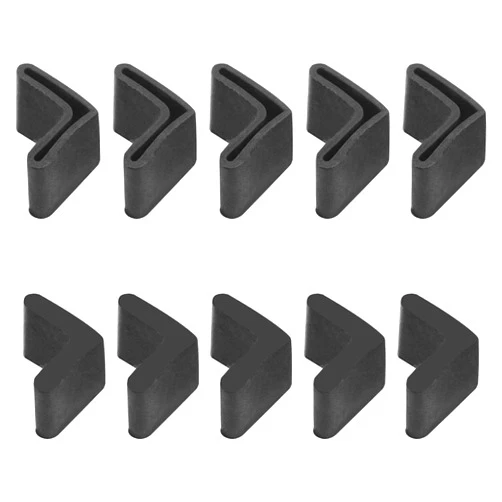 Hilitchi 20 Pcs 30mm x 30mm L Shaped Black Rubber Angle Iron Caps Furniture Angle Pads Bed Steel Frame Racks Shelves Rubber Feet Covers