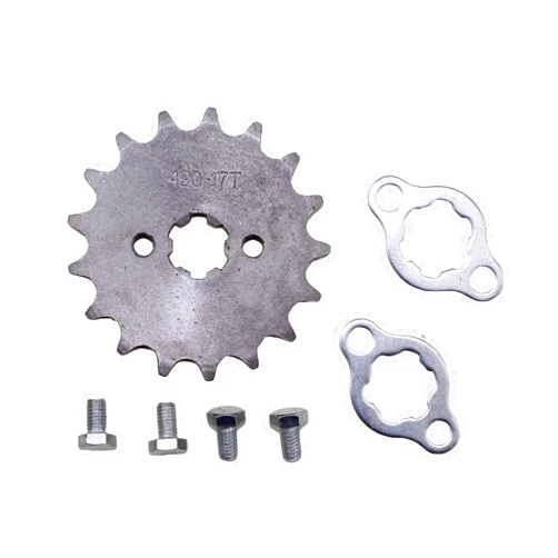 TRKIMAL Motorcycle 420-17T Front Sprocket 17mm for 50cc 70cc 90cc 110cc 125cc Dirt Pit Bike Mini Bike TaoTao Roketa Coolster Sunl Lifan Loncin ATV Quad 4 Wheeler Moped (420-17T, 17MM)