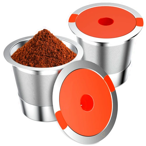Acofem Reusable K Cups For Keurig keurig reusable coffee pods Compatible with 1.0 and 2.0 Keurig Single Cup Coffee Maker Stainless Steel K Cup,Non-BPA(2 pack)