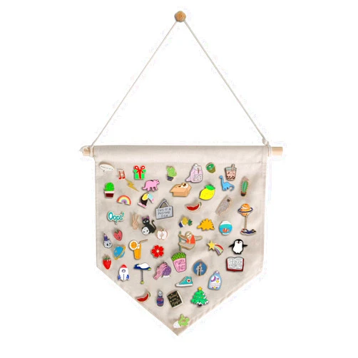 FLYPARTY Enamel Pin Wall Display Banner -Blank Canvas Banner for Display Pins Buttons