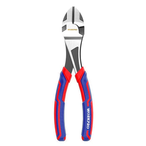 WORKPRO 7-Inch Diagonal Pliers in CRV Steel for Cutting Wires, Bi-material Handle Comfort Grip