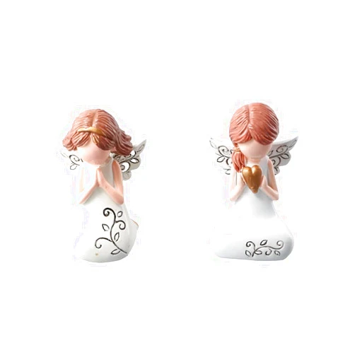 Vctitil 2pcs Resin Angel Statues Miniature Pray Cherub Adorable Cherubs Angel Figurines Ornaments Desktop Home Decor Crafts(3/4)