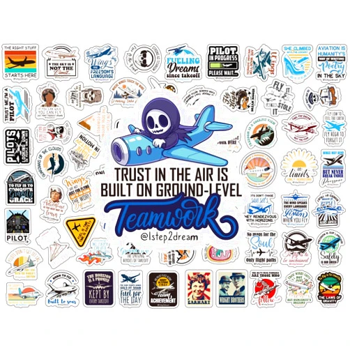 Magictodoor Professional Pilot Career Stickers - Durable Vinyl Aviation Decal Set for Laptop, Car & Notebook, Fun Airplane Gifts for Flight Students & Cabin Crew