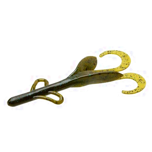 Zoom Bait Brush Hog Bait-Pack of 8 (Green Pumpkin Blue, 6-Inch)