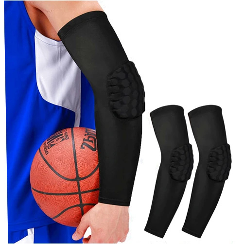 SUJAYU 2 Pack Basketball Arm Sleeves Football Arm Sleeves Volleyball Arm Sleeves, Honeycomb Anti Collision Padded Arm Sleeve