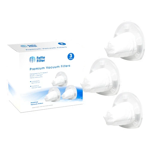 Fette Filter - Hand Vac Filters Compatible with Black + Decker VF110. Compare to Part # VF110, 90558113-01. (Pack of 3)