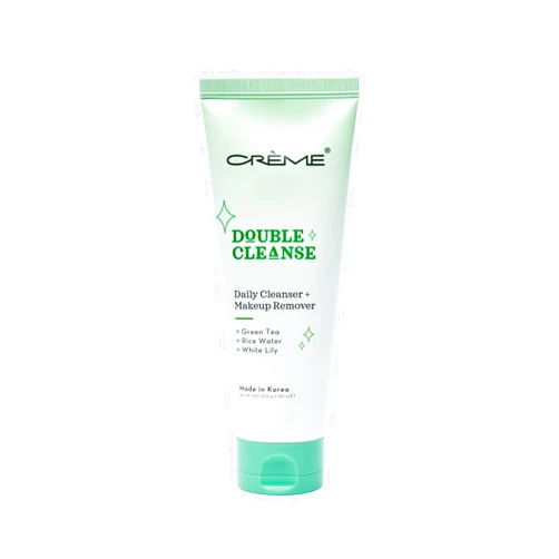 The Crème Shop Korean Skincare Double Cleanse 2-In-1 Green Tea Face Wash, Brightening Treatment, Acne Treatment, Calms Redness, Cleanses Pores, Makeup Remover & Facial Cleanser