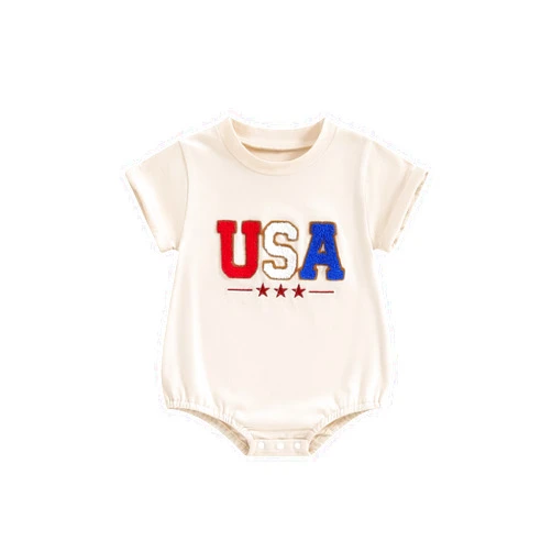 MBZJSDKHLK Toddler Infant Baby Boy Girl 4th of July Outfit Newborn USA Romper American Flag Onesie Independence Day Outfit
