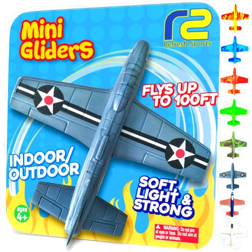 Refresh Sports Foam Airplanes For Kids: Airplane Toy Glider Plane Styrofoam Airplanes for Kids - Best Easter Stuffers for Boys for All Ages 4 5 6 7 8 9 10 11 12 Year Old - Outside Toys Air Planes Outdoor Army Toys