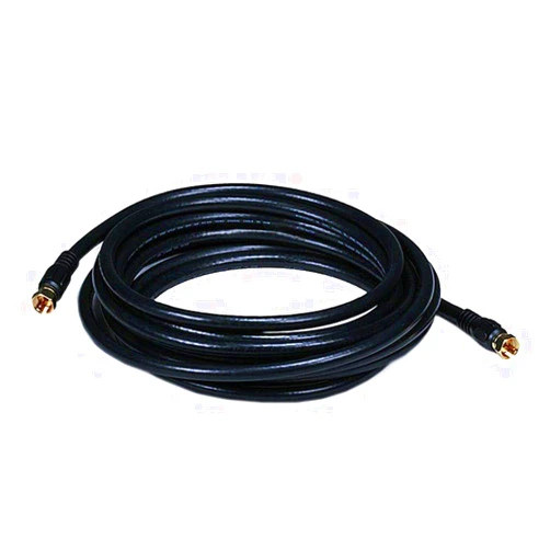 Monoprice Coaxial Cable - With F Type Connector, RG6/UL, Quad Shield, CL2 Rated, 18AWG, 15 Feet, Black