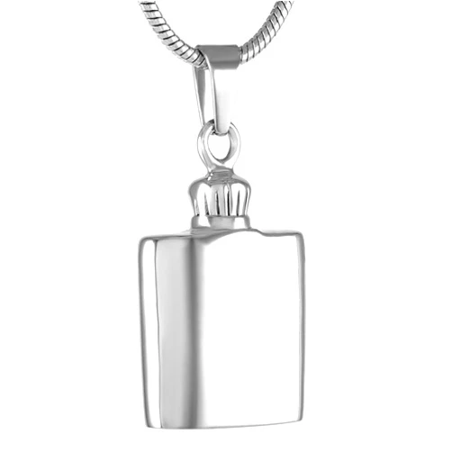 Oinsi Engravable Hip Flask Stainless Steel Memorial Ash Pendants Cremation Jewelry Necklace for Men