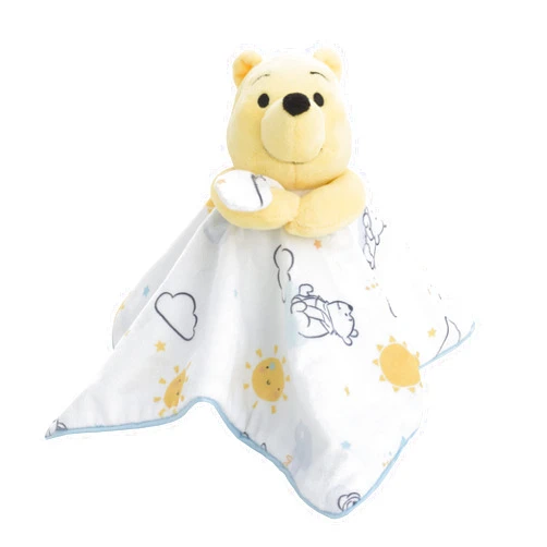 Disney Winnie The Pooh White, Yellow, and Aqua Cloud and Sun Lovey Security Blanket