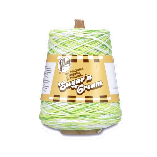 Lily Sugar'n Cream Cotton Cone Yarn, 14 oz, Key Lime Pie Ombre, 1 Cone