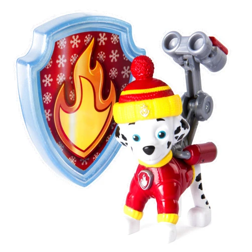 Paw Patrol Snow Rescue – Marshall with Transforming Pup Pack and Badge
