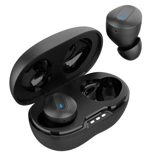 VOLT+ Wireless Hi-Fi Bluetooth Earbuds Compatible with Xiaomi Redmi 9 Power with Extended Charging Pack Case for 24h Use of in Ear Headphones. (Black)