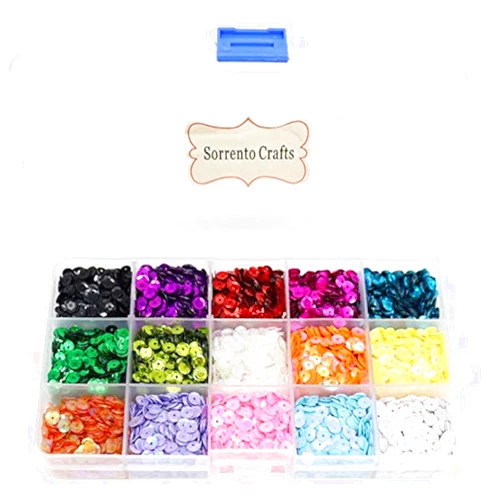 Sorrento Crafts 5mm Mix 15 Colors Rainbow Cup Sequin for Wedding Decoration (1box/lot)