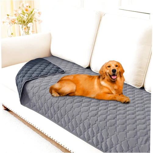 Smiry Waterproof Dog Bed Cover Blanket, Soft Reversible Pet Blanket, Washable Leakproof Cats Dogs Couch Cover for Sofa, Couch, Furniture (30x70 Inch, Grey/Dark Grey)