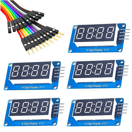 WWZMDiB 4 Digit 7 Segment Digital Tube LED Display Board for Arduino (5 Pcs)