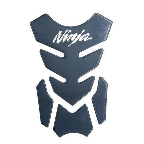 Decor Season Carbon Fiber Motorcycle Chrome Logo Decal Vinyl Tank Protector 8.6‘’ Pad Compatible With Kawasaki Ninja 650 250 300 ZX6R ZX10R ZX12R ZX14R H2 H2R