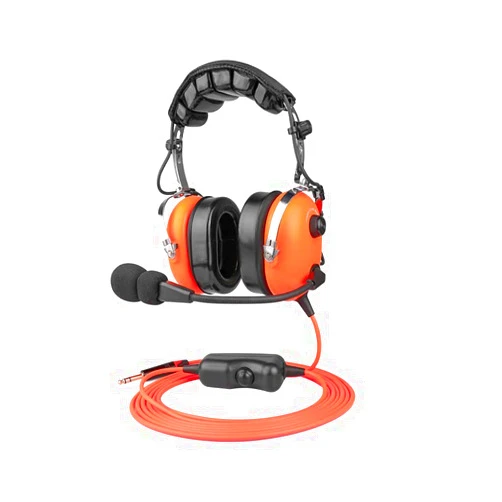 R SPIDER WIRELESS Aviation Airport Ground Crew Headset with Noise Cancelling Mic, PTT Button, Comfortable Ear Pads, 6 feet Straight Cord with Plug