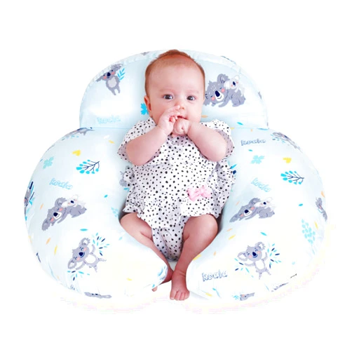 AMASKY Nursing Pillow for Breastfeeding, Breastfeeding Pillows for More Support for Mom and Baby, with Plus Size Ergonomic Design and Removable Cotton Cover, Blue