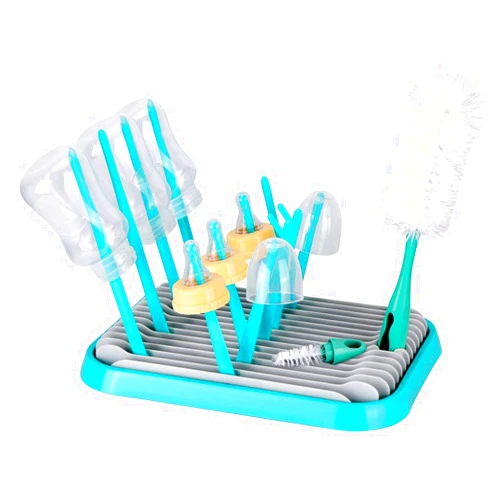 Hestier Baby Bottle Drying Rack with Bottle Cleaning Brush Set/Plastic Bag and Bottle Dryer - Drying Rack and The Planet Folds for Easy Storage