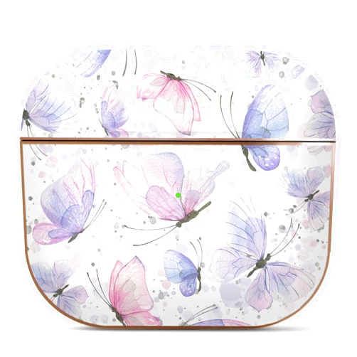 Berkin Arts Compatible with AirPods 3rd Generation Case Ultra Slim Protetive Cover with Keychain Cloisonnism Flowers and Butterflies