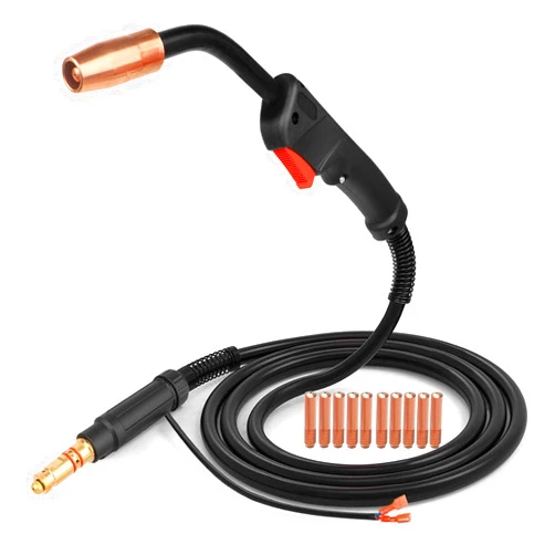 Zinger MIG Welding Gun Torch 100Amp 10' Replacement for Lincoln Magnum 100L K530-5 with 10PCS Mig Welding Contact Tips
