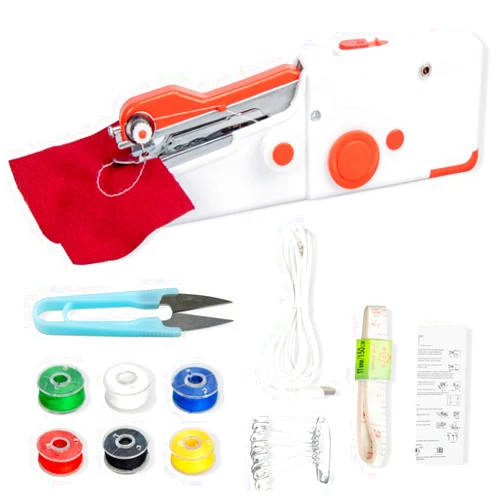DAMAIFROM Handheld Sewing Machine, Portable Hand Held Sewing Device Tool Mini Portable Cordless Sewing Machine for Quick Stitching, Essentials for Home Quick Repairing and Stitch Handicrafts