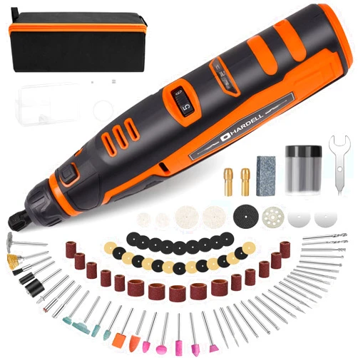 HARDELL 12V Cordless Rotary Tool, 6-Speeds Rotary Tool Kit, 30000RPM Power Rotary Tools 94 Rotary Tool Accessories for Engraving, Sanding, Polishing, Cutting, Carving, DIY and Craft Projects