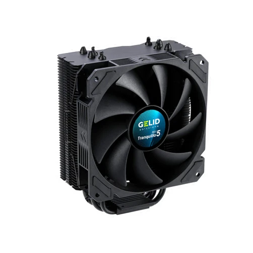 Gelid Solutions Rev. 5 Tranquillo, CC-TranQ-04-A, CPU Cooler 4 Heatpipes 120mm PWM 150W TDP Cooler, Advanced Heatsink, LGA1700 and AM4 Compatible - Black Rev. 5 TranQuilo