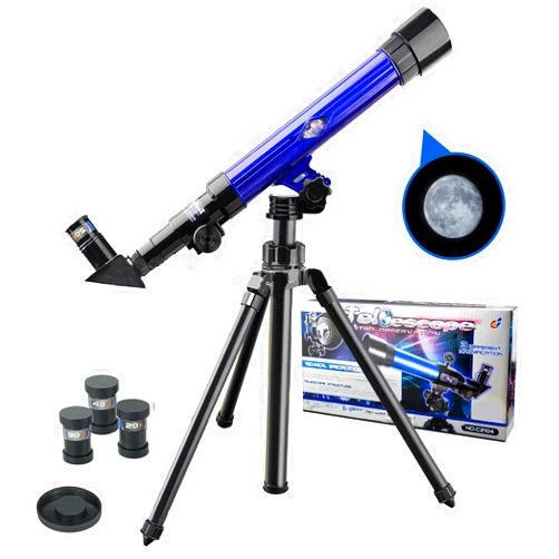Ideal Swan Telescope for Kids 8-12 - Beginner Astronomy Spyglass Telescopic Wish Compass,20x 30x 40x Magnification, Portable for Travel, Gift&Toy for Girls Boys（Blue）