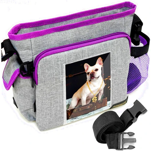 Aonagi Dog Treat Pouch for Walking Multiple Dogs, Large Capacity Dog Treat Bag Built-in Water Bottle Holder and Multiple Pockets, Hands-Free Training Treat Pouch with Adjustable Strap and Photo Pokcet